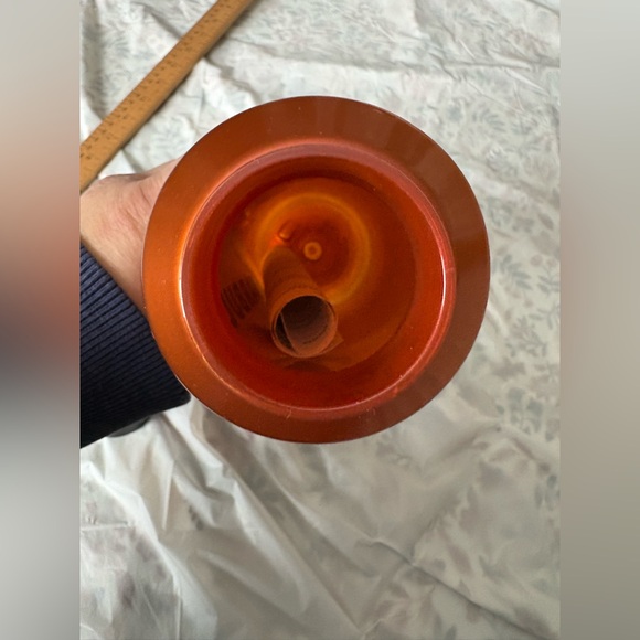 Starbucks NEW shiny orange plastic water bottle shaker black top - Picture 3 of 5